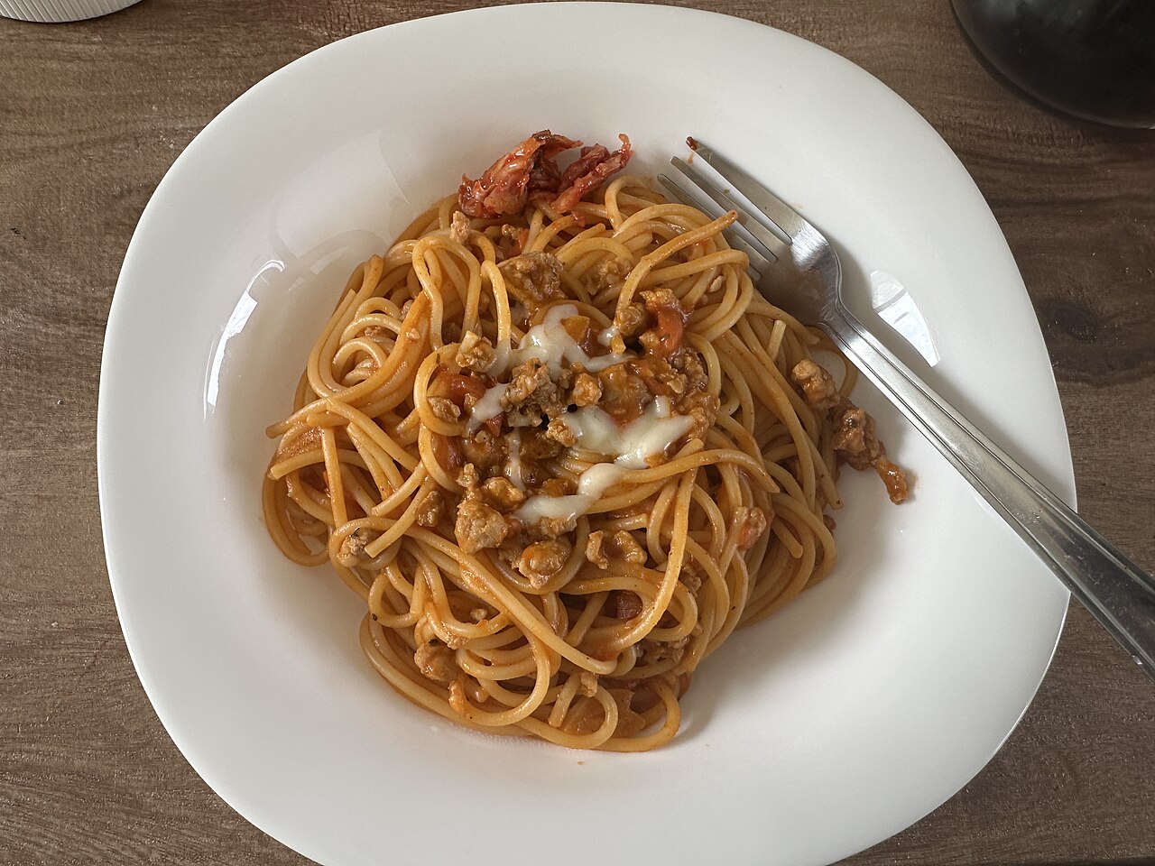 Homemade spaghetti Bolognese